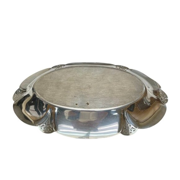 Vintage WM Rogers 419 Silver Plate Silverplated Oval Serving Tray Lace Pattern - Picture 4 of 6